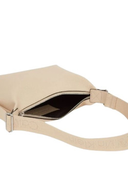 Malá kabelka Calvin Klein cez rameno piesková