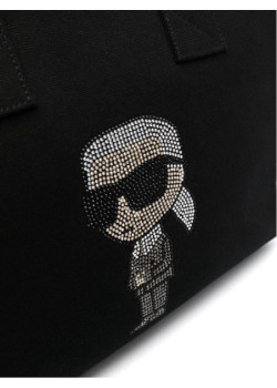 Látková kabelka Karl Lagerfeld v čiernej farbe