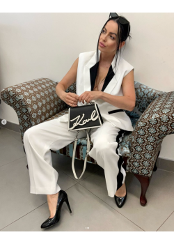 Dámska biela elegantná vesta Karl Lagerfeld