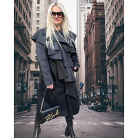 Karl Lagerfeld trendový trenčkot čierny