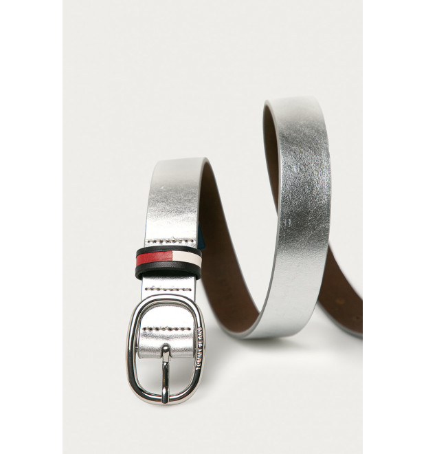 Tommy Hilfiger dámsky kožený opasok strieborný Tommy Hilfiger dámsky kožený opasok strieborný