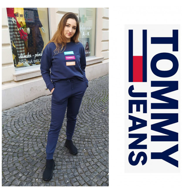 Dámske tepláky Tommy Hilfiger Slim modré
