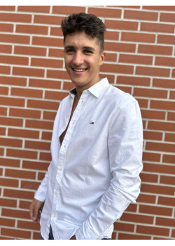 Pánska biela košeľa s dlhým rukávom Tommy Jeans