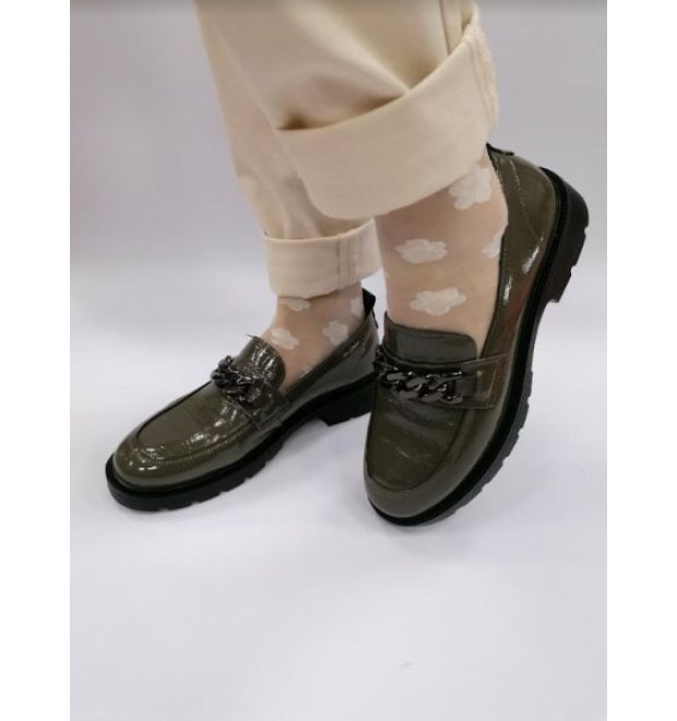 KHAKI DÁMSKE KOŽENÉ LESKLÉ MOKASÍNY KHAKI DÁMSKE KOŽENÉ LESKLÉ MOKASÍNY