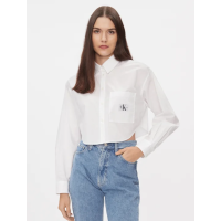Krátka košeľa s dlhým rukávom Calvin Klein-biela Krátka košeľa s dlhým rukávom Calvin Klein-biela