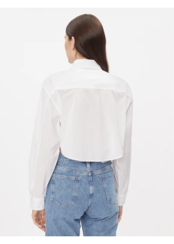 Krátka košeľa s dlhým rukávom Calvin Klein-biela