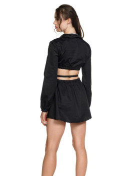 Mini čierne rafinované šaty Kendall a Kylie 