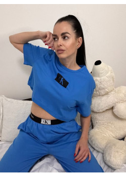 Modré dámske tričko Calvin Klein krátkeho strihu