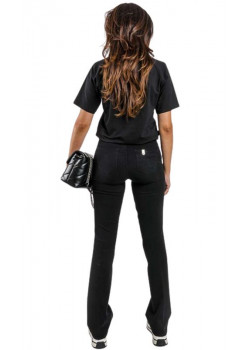 LIU-JO dámske čierne tričko s krátkym rukávom