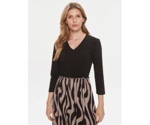 Liu Jo dlhé šaty s hnedou animal print sukňou čierne