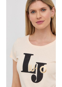 Béžové tričko LIU-JO s výraznou potlačou