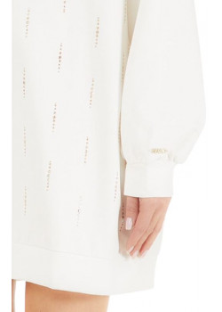 Mikinové biele šaty LIU-JO s kapucňou