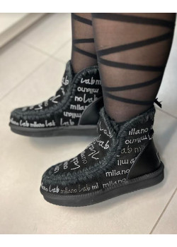 Čierne zateplené zimné topánky Lab Milano