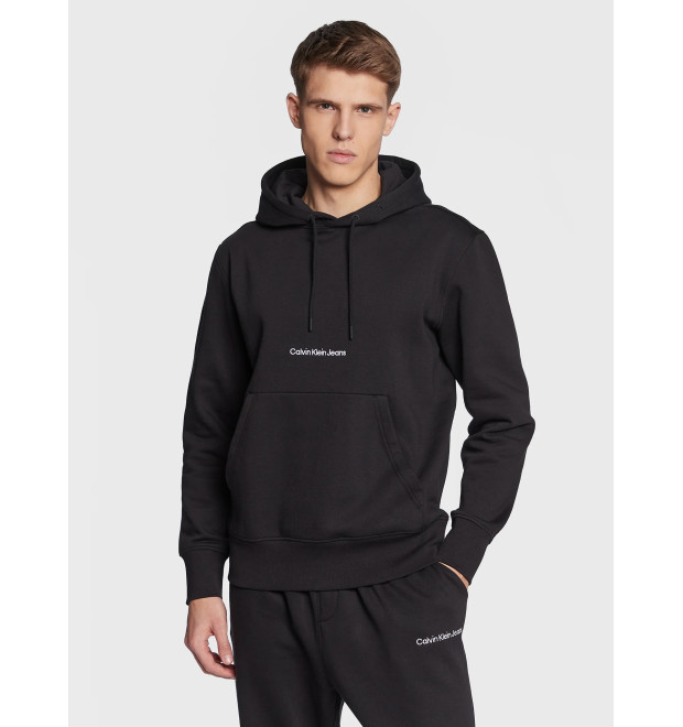 Calvin Klein pánska mikina s bielym nápisom a kapucňou čierna Calvin Klein pánska mikina s bielym nápisom a kapucňou čierna