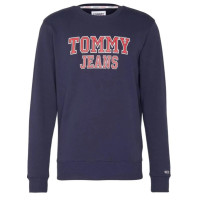 Tommy Hilfiger modrá pánska mikina bez kapucne Tommy Hilfiger modrá pánska mikina bez kapucne