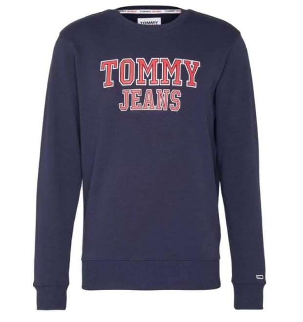 Tommy Hilfiger modrá pánska mikina bez kapucne Tommy Hilfiger modrá pánska mikina bez kapucne