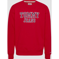 Tommy Hilfiger červená pánska mikina bez kapucne Tommy Hilfiger červená pánska mikina bez kapucne