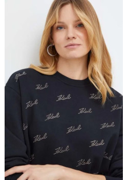 Čierna mikina Karl Lagerfeld s kamienkami