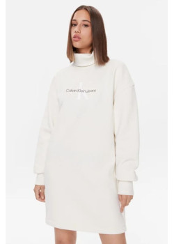 Dámske krémové mikinové šaty Calvin Klein