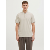 JACK & JONES polo tričko béžové s výšivkou JACK & JONES polo tričko béžové s výšivkou