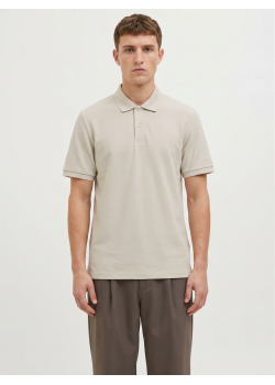 JACK & JONES polo tričko béžové s výšivkou