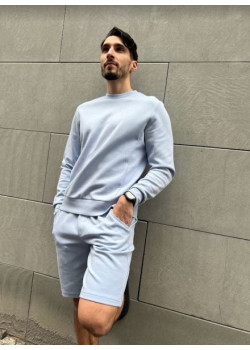 Teplákové kraťasy Calvin Klein v bledo modrej farbe