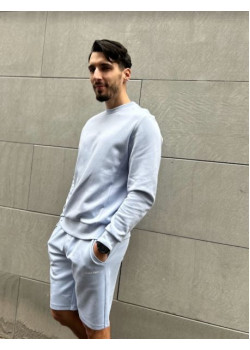 Teplákové kraťasy Calvin Klein v bledo modrej farbe