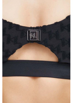 Karl Lagerfeld dvojdielne plavky s monogramom čierne