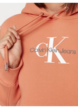 Dámska mikina s kapucňou Calvin Klein Jeans oranžová