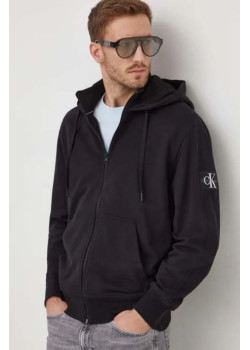 Mikina so zipsom Calvin Klein v čiernej farbe