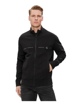 Pánska mikina na zips Calvin Klein Jeans čierna