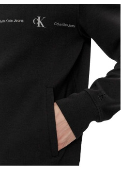 Pánska mikina na zips Calvin Klein Jeans čierna