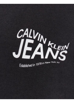 Calvin Klein pánska klasická mikina s bielym logom čierna