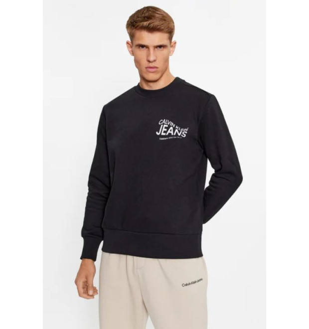 Calvin Klein pánska klasická mikina s bielym logom čierna Calvin Klein pánska klasická mikina s bielym logom čierna
