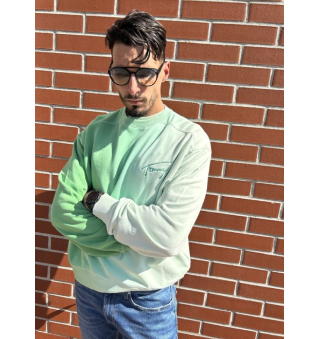 Tommy Hilfiger pánska mikina s efektom zelená Tommy Hilfiger pánska mikina s efektom zelená