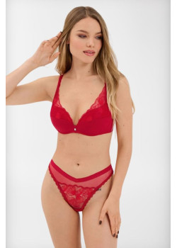 Dámska červená push up podprsenka bez kostíc Lisca