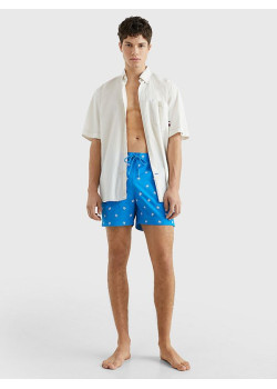 Krátke modré šortky Tommy HIlfiger so vzorom