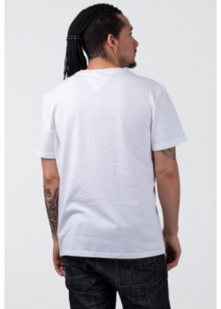 Pánske tričko s výraznou farebnou potlačou Tommy Jeans v bielej farbe