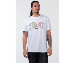 Pánske tričko s výraznou farebnou potlačou Tommy Jeans v bielej farbe
