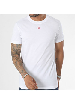 Pánske biele tričko s maličkým farebným logom Diesel