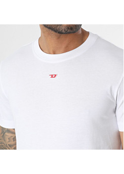 Pánske biele tričko s maličkým farebným logom Diesel