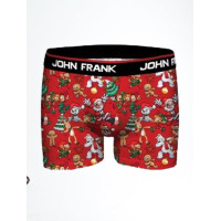 Pánske červené boxerky s vianočným motívom od značky John Frank Pánske červené boxerky s vianočným motívom od značky John Frank
