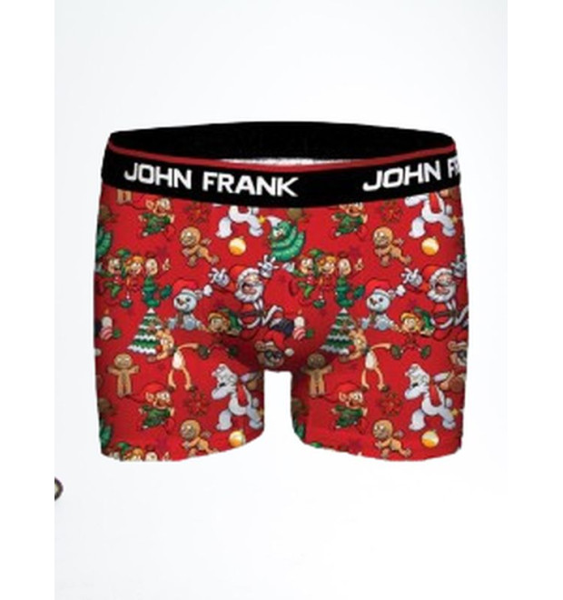 Pánske červené boxerky s vianočným motívom od značky John Frank Pánske červené boxerky s vianočným motívom od značky John Frank