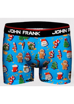 Pánske modré boxerky s vianočným motívom od značky John Frank