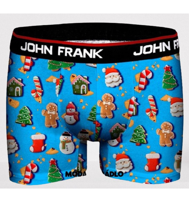 Pánske modré boxerky s vianočným motívom od značky John Frank Pánske modré boxerky s vianočným motívom od značky John Frank