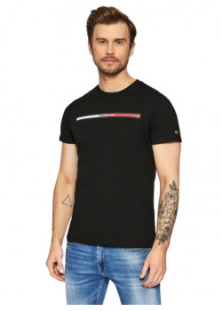 Čierne bavlnené tričko Tommy Hilfiger