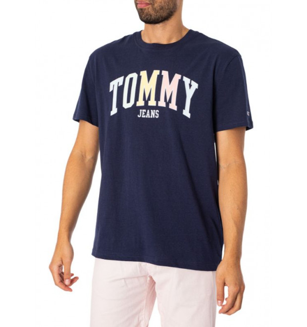 Pánske modré tričko s výraznou potlačou Tommy Jeans