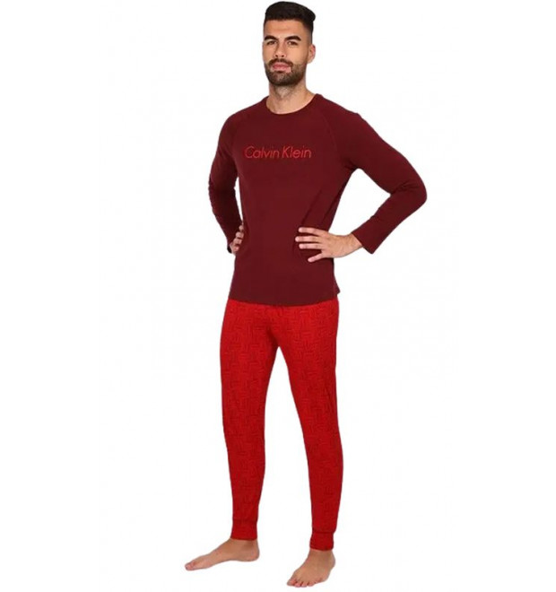 Pánske bavlnené pyžamo s dlhým rukávom Calvin Klein Pánske bavlnené pyžamo s dlhým rukávom Calvin Klein