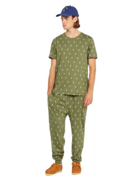 Pánske bavlnené pyžamo Ralph Lauren olivové