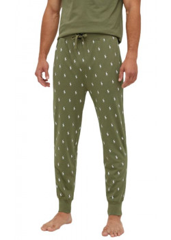 Pánske bavlnené pyžamo Ralph Lauren olivové